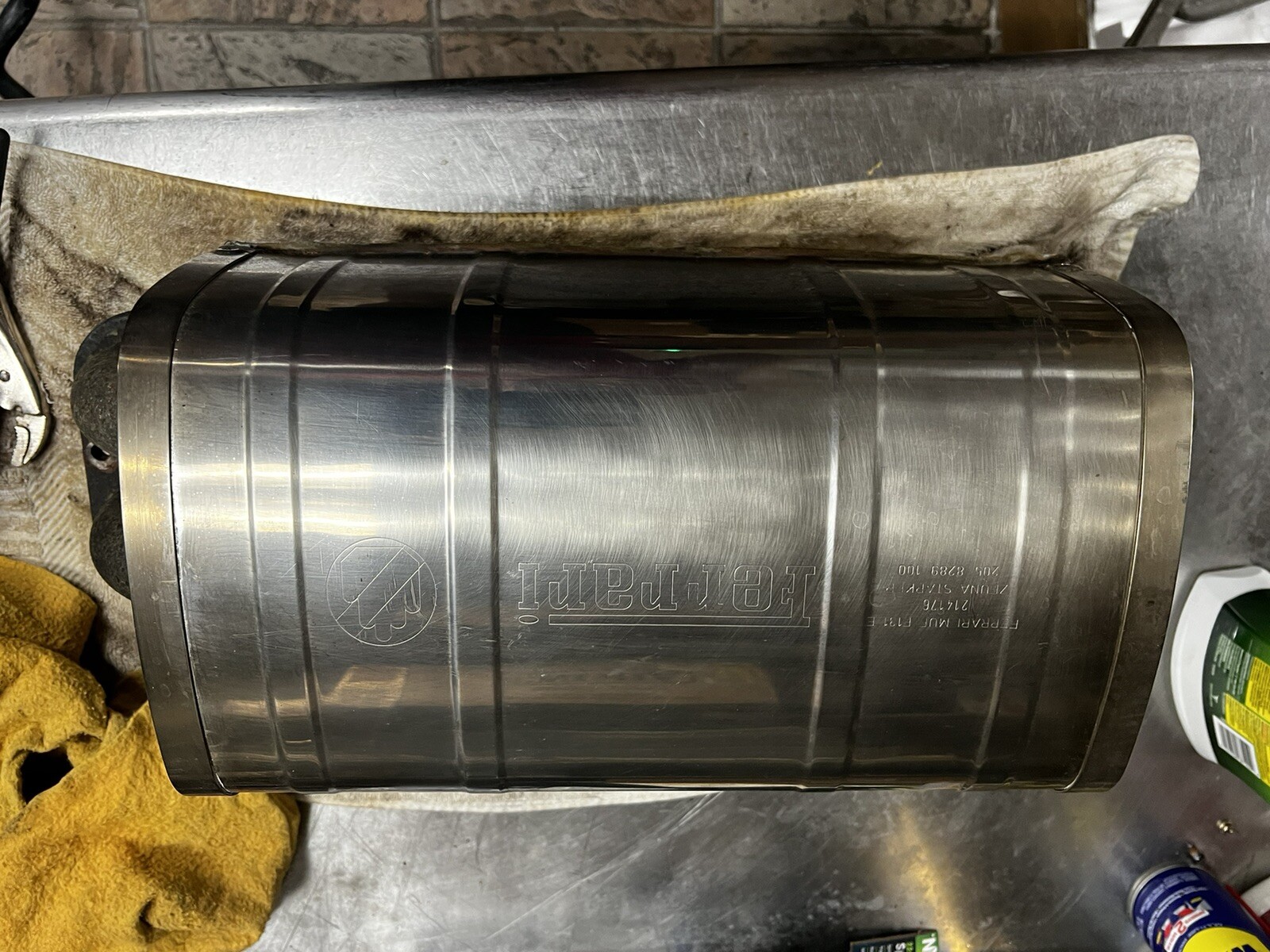FERRARI F430 4.3L EXHAUST SILENCER MUFFLER RESONATOR OEM 214176 Donor 3500 Miles