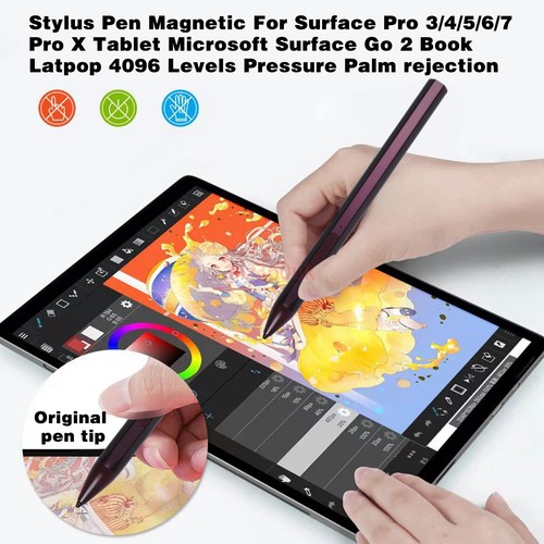 For Microsoft Surface Pro 7/6/5/4 Active Stylus Magnetic Smart Rechargeable Pen - Picture 45 of 60