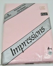 Impressions Pink Tablecloth 60x84" Oblong Polyester Permanent Press Soil Release