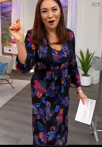 NEW IMAN SZ 1X MIDI Dress & tie Front Topper JACKET Set BLACK FLORAL PLUS SZ 1X - Picture 12 of 14