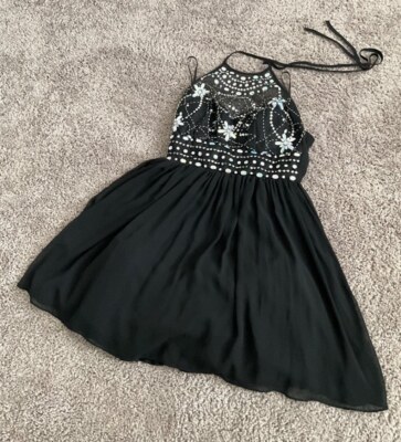 Women s Fit and Flare Black Sequin Dress (Juniors 7/8)