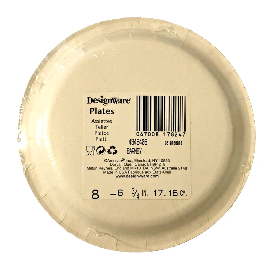 DesignWare Barney & Friends Paper Party Plates Large and Small Vintage Lot of 2 - Image 3 of 4