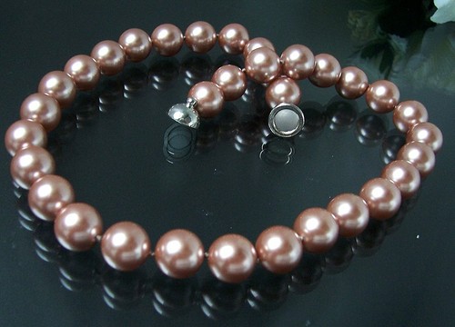 Perlenkette Perlen Armband Ohrringe Muschelkernperlen Schmuck Set Hochzeit VS7# - Bild 67 von 99