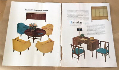 Henredon furniture print ad 1961 vintage 60s retro home decor mid-century style 