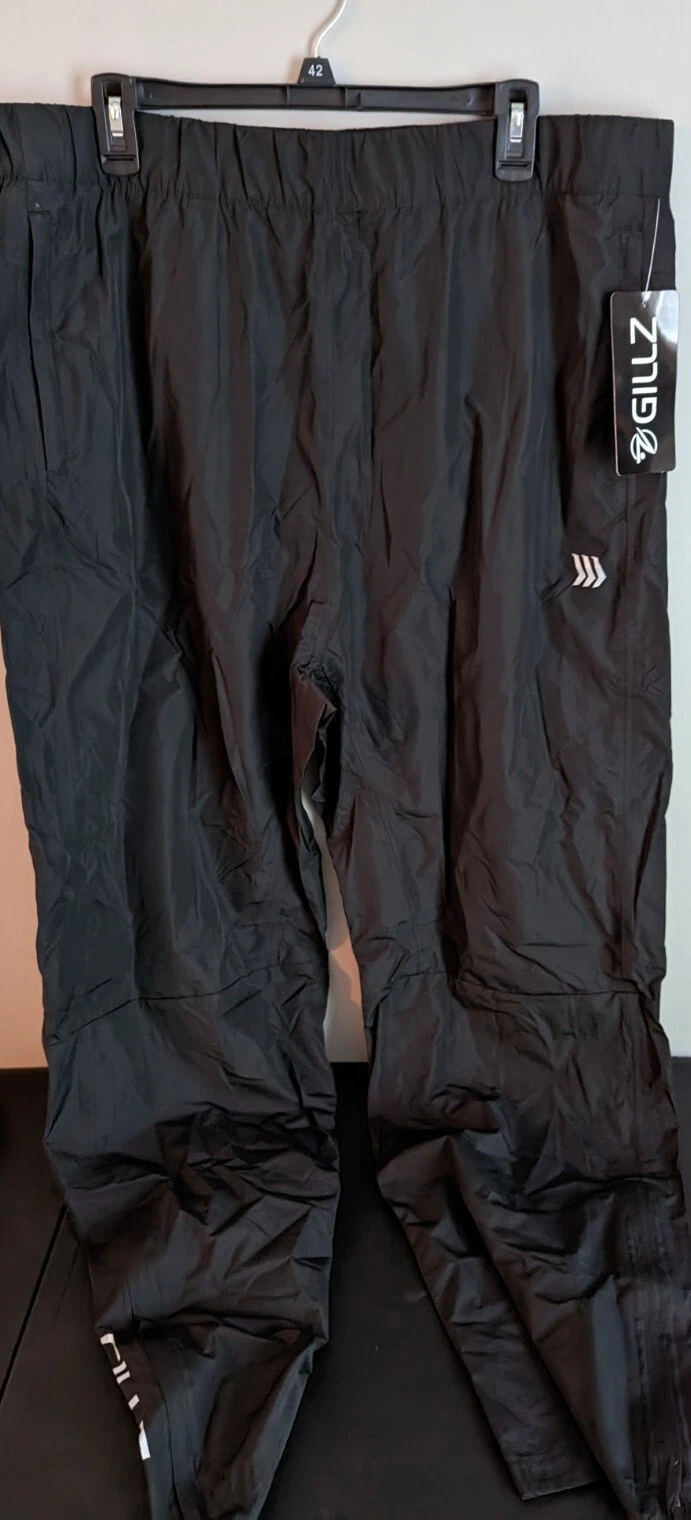 Gillz Men's Waterproof Packable Black Fishing Tournament Pants Size 2XL New