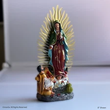 Our Lady of Guadalupe Resin Statue - 8" Catholic Figurine. Virgen de Guadalupe