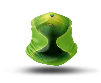 Waschbarer Stoff Gesichtsbezug Hals Gasse Druck Grinch Design EU Made