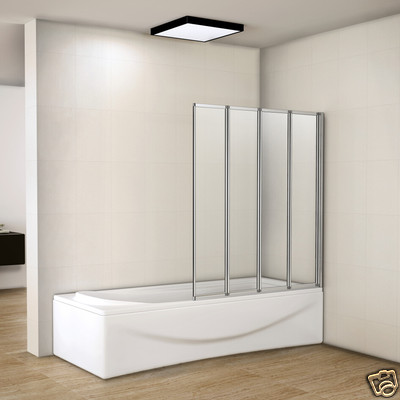 1000x1400mm 4 Fold Folding Shower Bath Screen 4mm Glass Door Panel ...