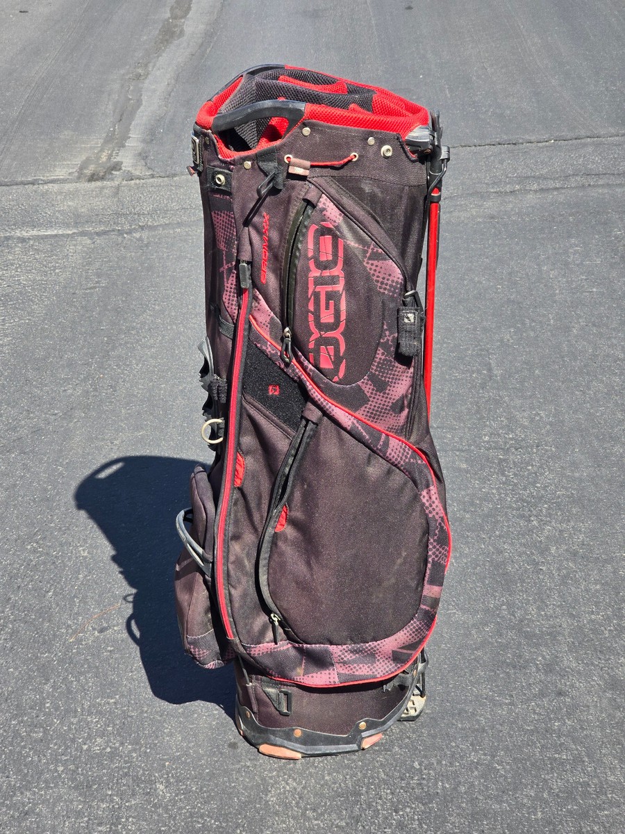 OGIO GROM スタンド式キャディバッグ 8分割 9.5型 レッド グロム OGIO Grom Stand Carry 8 -way Divider Golf Bag- Black, Red, & Grey