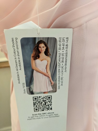Alfred Angelo Ballerina Pink Chiffon Dress. Sz 10 NWT Homecoming Bridal Formal - Picture 4 of 4