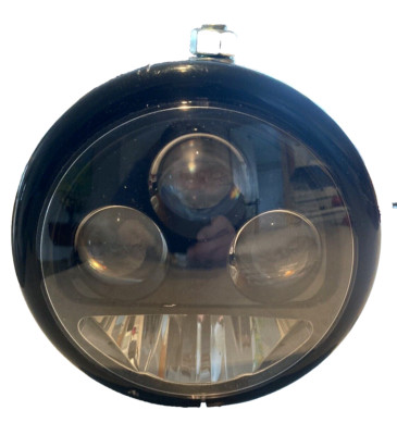 Top Visor Mount LED Headlight Black Housing Harley Davidson Dyna XL Sportster