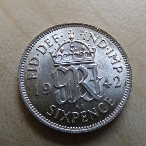 George VI Sixpence 6D Silber/ Cupro-Nickel Münzen Wählen Sie Ihr Datum 1937-1952 - Bild 75 von 273