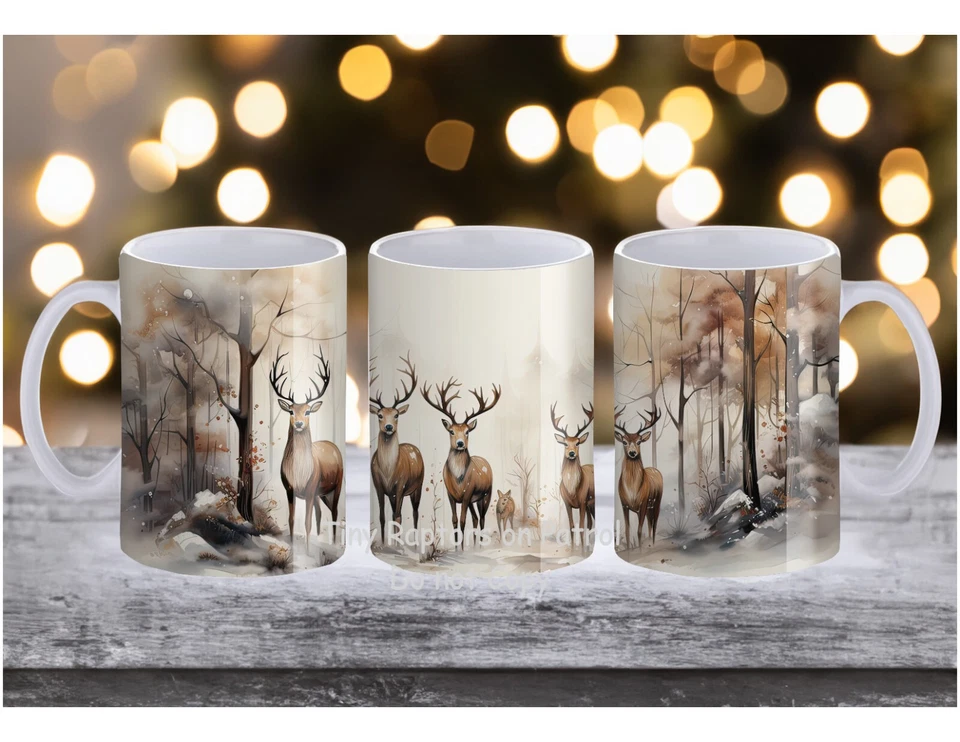 Taza de café temática de ciervos 15 oz, ELECCIÓN, personalizada, vida silvestre, naturaleza, envío GRATIS Foto 4 de 4