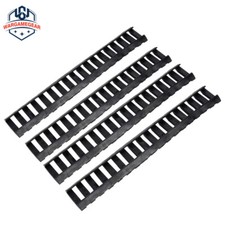 4 PCS 18 Rubber Slots Heat Resistant Rifle Rail Cover for Picatinny Rail - Black