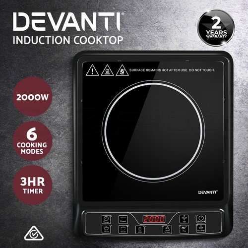Devanti Induction Cooktop 30cm Electric Stove Ceramic Portable Kitchen Cooker 9355720037241 eBay