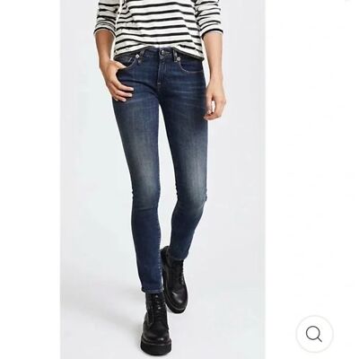 R13 Kate Low Rise Stretch Distressed Skinny Jeans 28 Italy Seattle Vintage Rip
