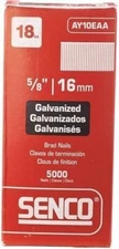 Brad Nails 5/8'' 18-Ga Slight-Headed Galvanized 5000-PK/Box - Senco AY10EAA