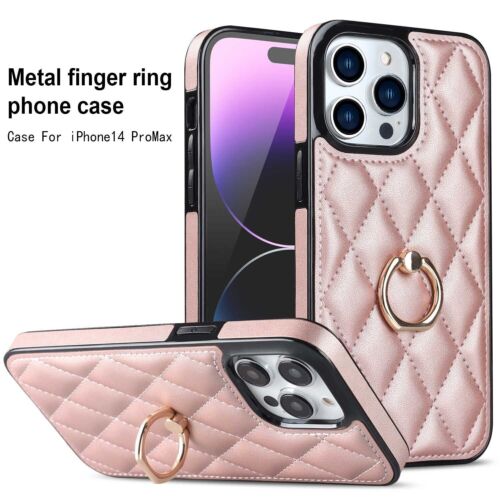 For iPhone 16 Pro Max 15 14 13 12 Magnetic Ring Stand Leather Wallet Phone Cover - Picture 9 of 13