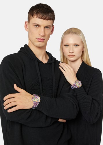 Versace VEZ700722 Icon Active Chrono gold lila leopard Silikon Herren Uhr NEU - Bild 4 von 9
