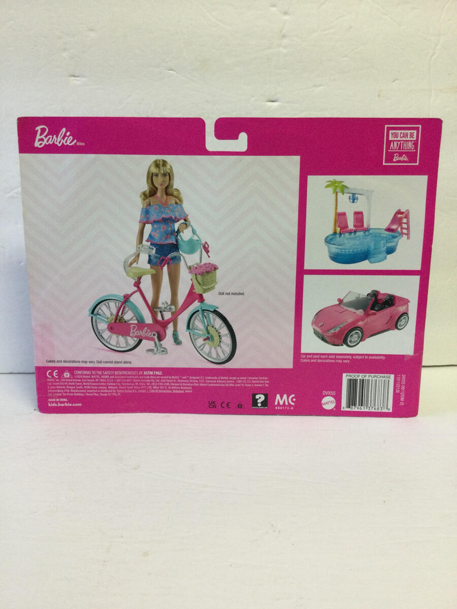 Barbie Bicycle for Doll with Basket of Flowers Mattel 2018 NEW