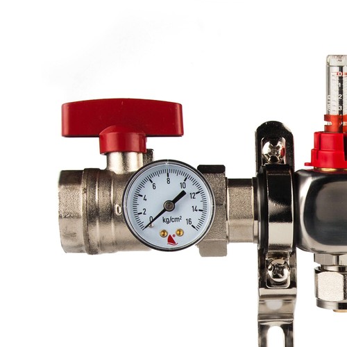 4 Branch PEX Radiant Floor Heating Manifold Set - Stainless Steel For 1/2" PEX - Picture 18 of 21