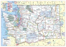 Washington State Wall Map Poster Large Print ...
