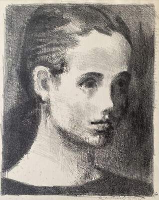 Raphael Soyer (American 1884-1987) ''Head of a Girl'' 1960 AAA Signed Lithograph