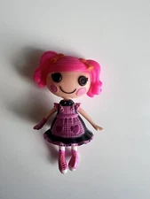 Mattel Lalaloopsy Mini Doll 3” Pink Hair Black Dress Black Button Eyes 