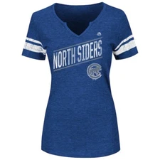 Chicago Cubs Majestic Women's Success Is Earned Notch Neck T-Shirt Royal medium