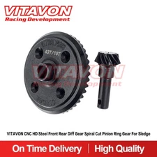 Vitavon CNC HD Steel Front Rear Diff Gear Spiral Cut Pinion Ring Gear for Sledge
