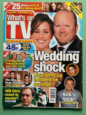 WHAT'S ON TV 30/08/2003 JILL HALFPENNY Adam Rickitt Rene Zagger Victoria Smurfit