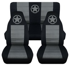 Frontrear Car Seat Covers Black-charcoal Warmy Star Fits Wrangler Yj Tj Lj
