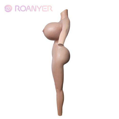 Roanyer Silicone X Cup Breast Form Body Suit Drag Queen Crossdresser Cosplay - Picture 4 of 18