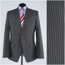 Mens Striped Brown Blazer 42R UK Size ANGELO LITRICO Sport Coat Jacket