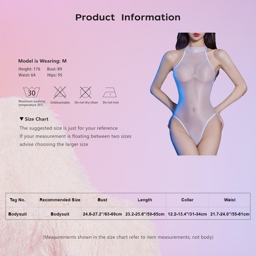 Womens Nightwear Sleeveless Bodysuit Slim Fit Skirts Tempting Leotard Teddy - Picture 21 of 84