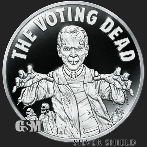 2021 Silver Shield THE VOTING DEAD - 1oz Proof - #18 in the "USSA 2020" Series