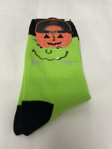 FUNKY SOCKS HALLOWEEN Green Monster Graphic 10-4 Socks - Picture 3 of 12