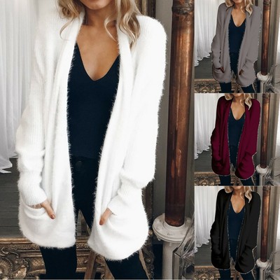 white fluffy cardigan ladies