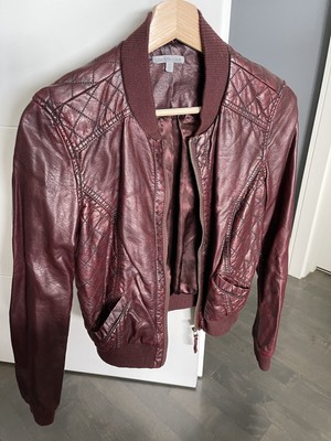 Faux Leather Motorcycle Jacket Small 