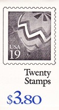 U.S. BOOKLET OF 20 SCOTT #BK187 1991 19ct HOT AIR BALLOON P#1111 OR #2222