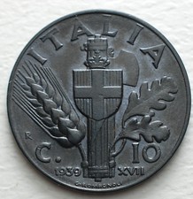 10 Centesimi Empire RE Vittorio Emanuele III 1939 Kingdom of Italy