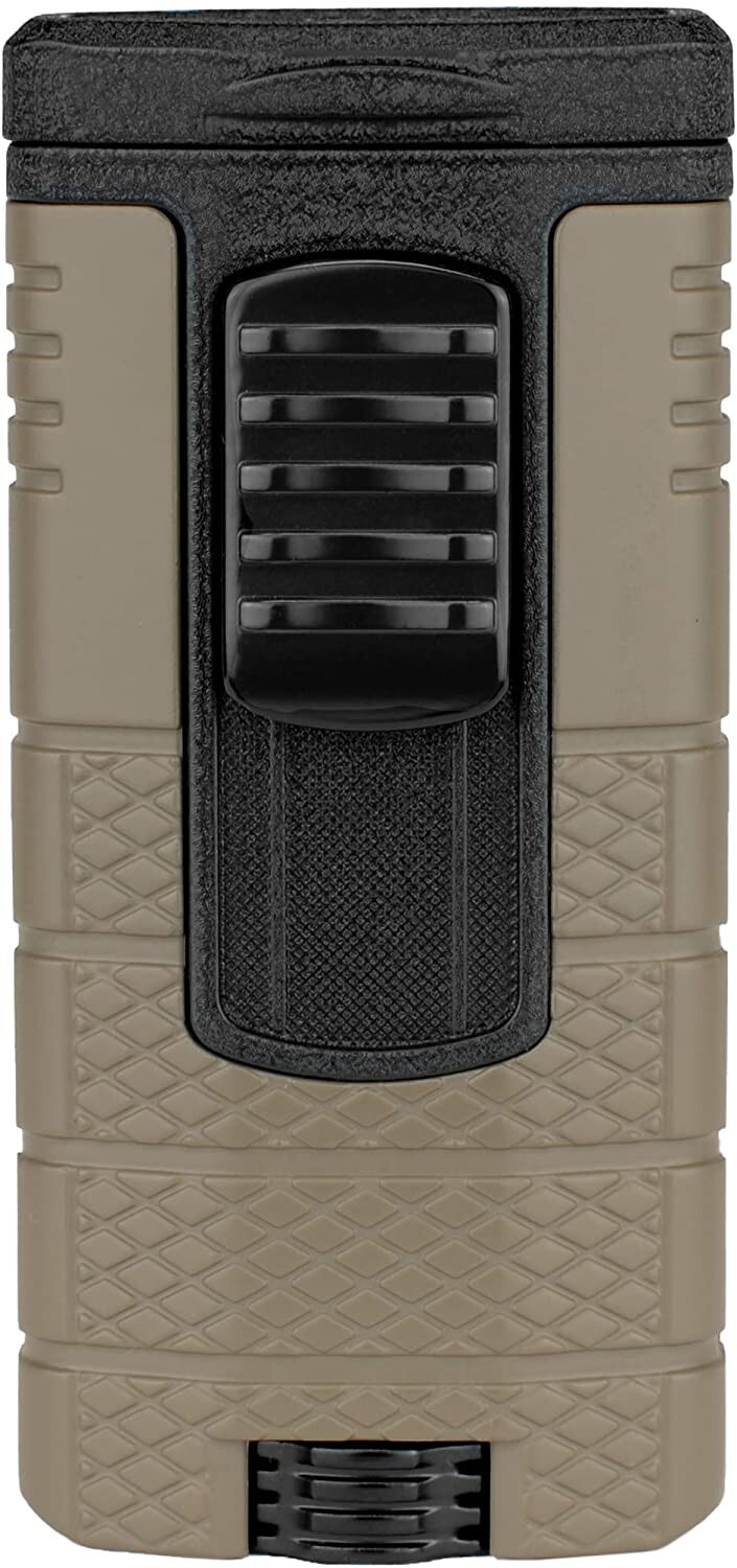 Xikar Tactical Triple Jet Flame Lighter, High Performance, Tan and Black