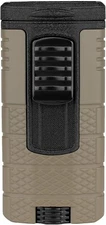 Xikar Tactical Triple Jet Flame Lighter, High Performance, Tan and Black