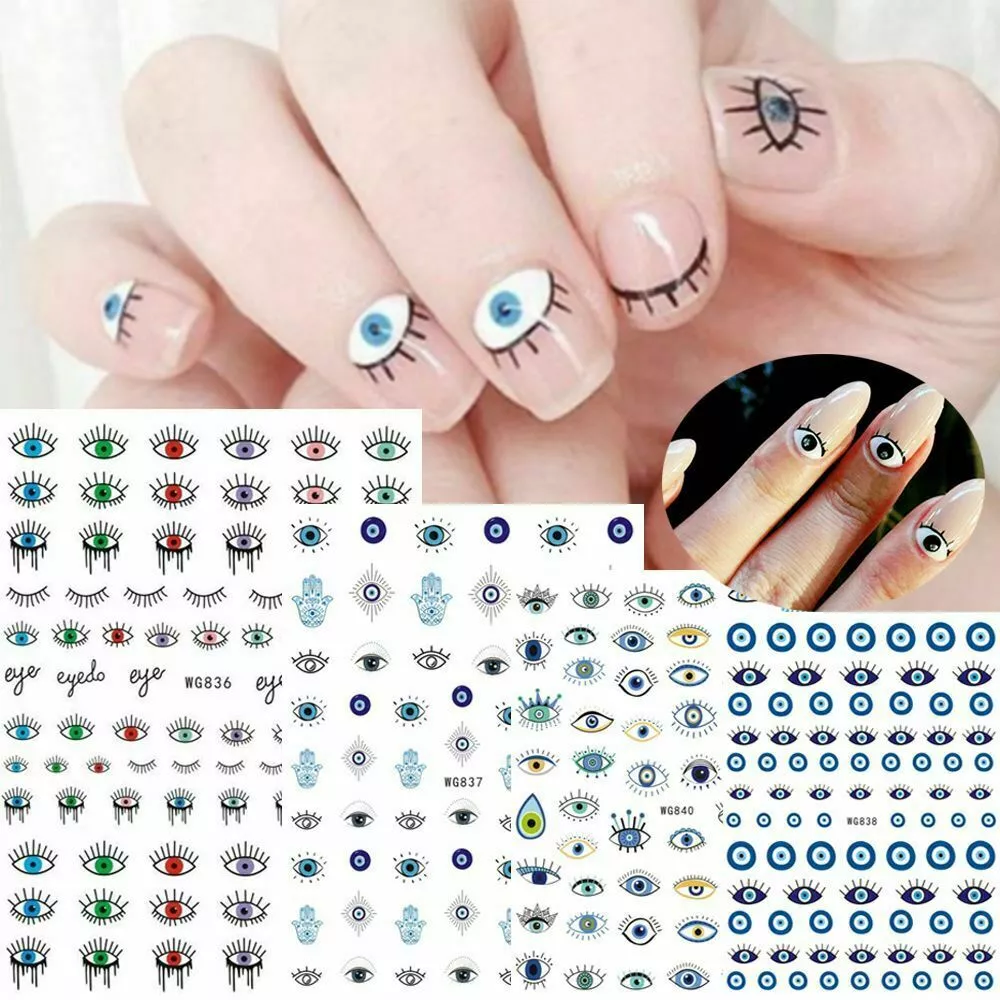 New 3D Colorful 26 Alphabets Number Alphabet Nails Stickers DIY