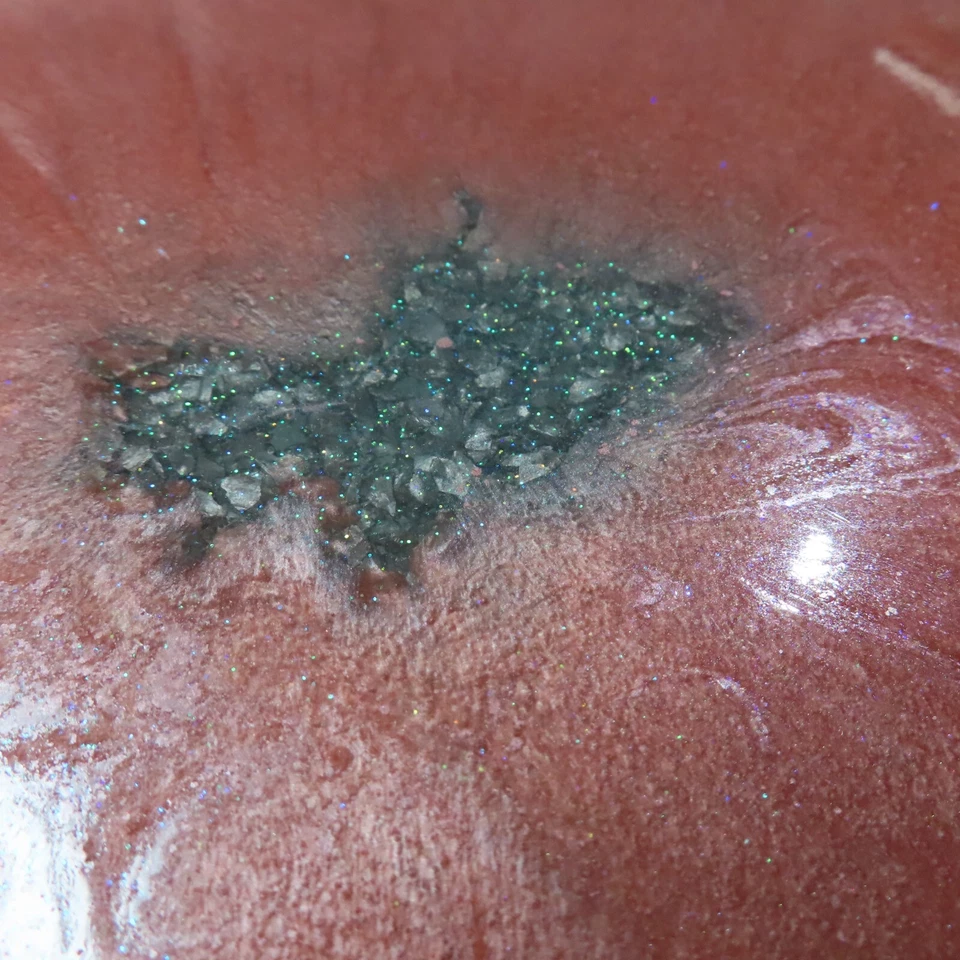 Ручки сервировочного лотка ручной работы из розовой серебристой блестящей смолы уникальный домашний декор для туалетного столика - Изображение 4 из 4