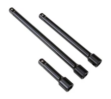 3 PC 3/8" INCH DR HIGH IMPACT EXTENSION BAR SET AIR WRENCH TOOL BLACK 3", 6", 8"