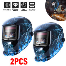 2x Solar Welder Helmet True Color Auto-Darkening Welding Helmet Arc Tig Mig Weld