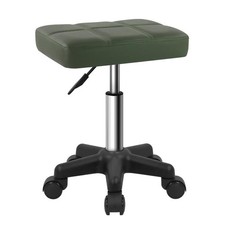 FURWOO Rectangle Rolling Stool with Wheels Swivel Chair Small, Green 