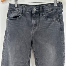 Old Navy Baggy Wide Leg Jeans Girls 12 Gray Denim Built In Touch High Rise