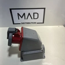 HUBBELL 4100R7W 100 Amp PIN SLEEVE RECEPTACLE HBL4100R7W 480Vac, (Broke Hinge)